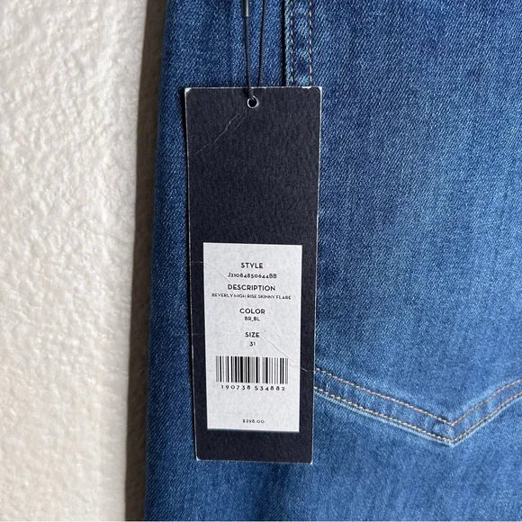 NWT Veronica Beard Beverly Skinny Flare High Rise jean in Bright Blue 31 - Picture 10 of 14